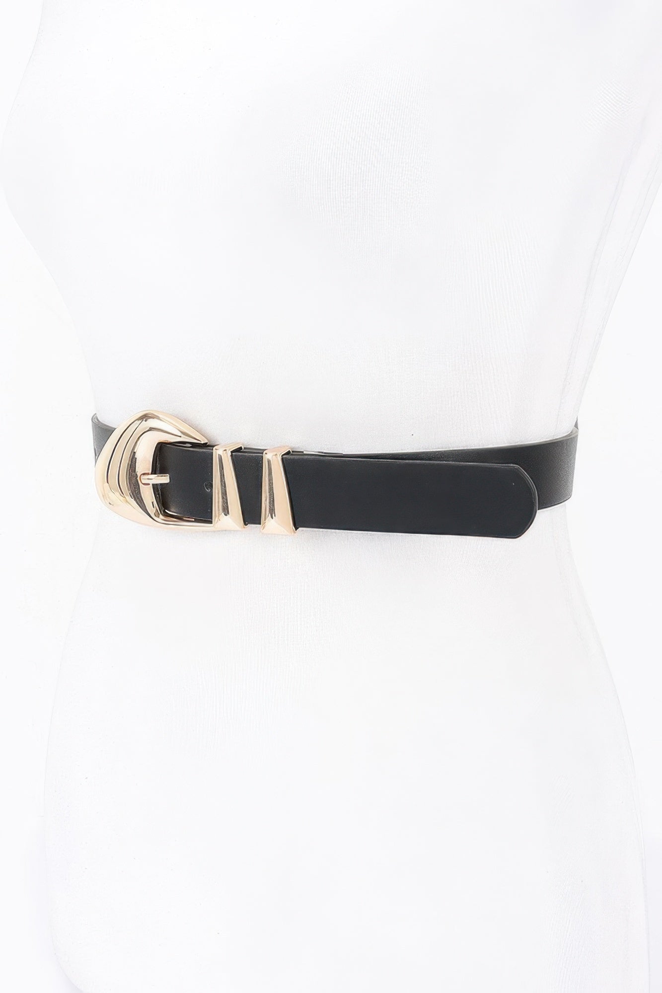 Faux Leather Multi Metal Buckle Belt - Wear Arielle