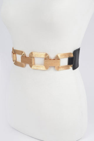 Faux Leather Multi Metal Buckle Plus Size Belt - Wear Arielle