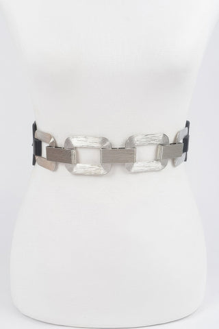 Faux Leather Multi Metal Buckle Plus Size Belt - Wear Arielle