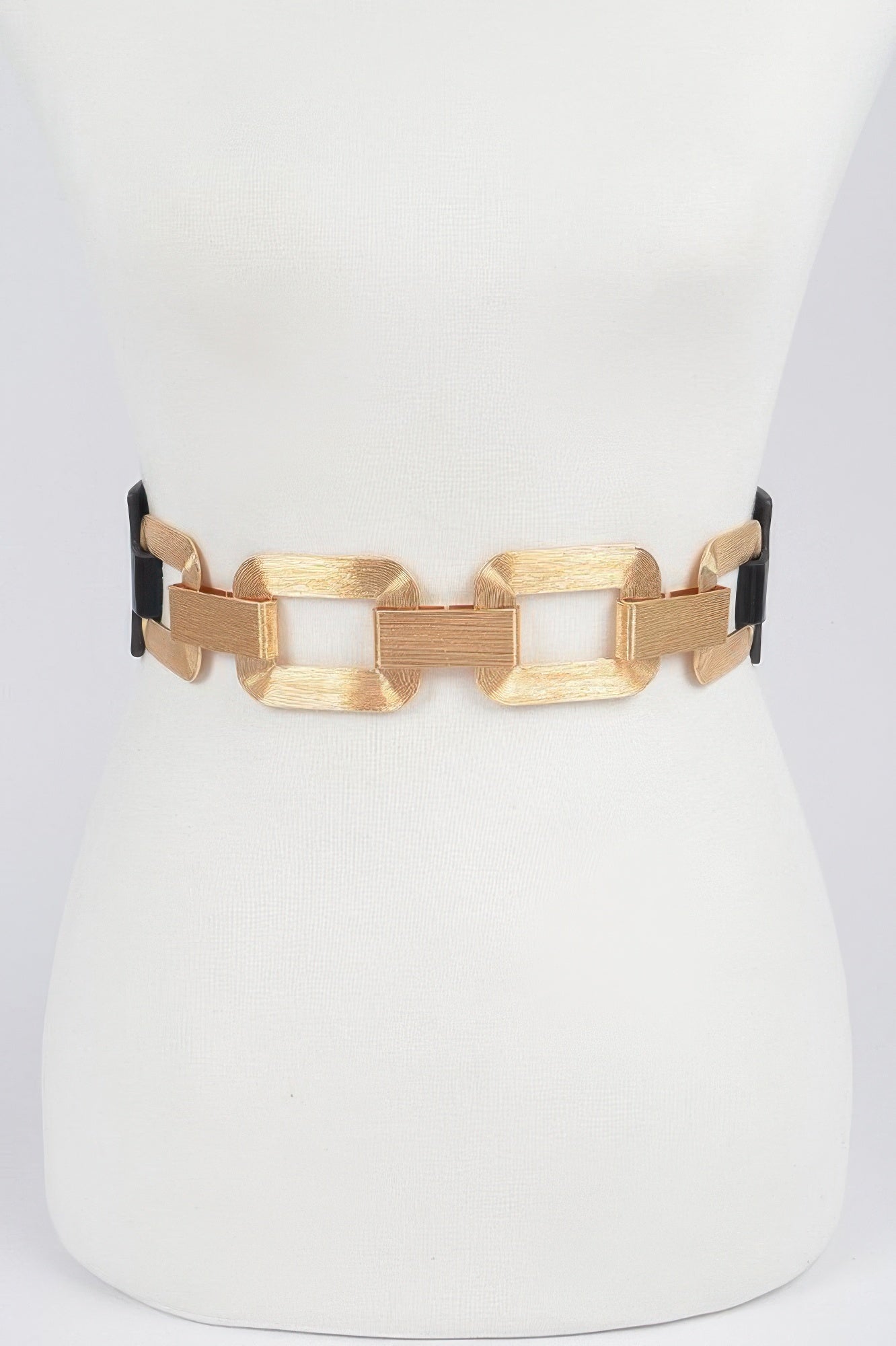 Faux Leather Multi Metal Buckle Plus Size Belt - Wear Arielle