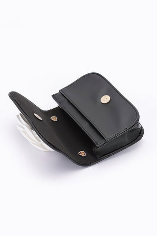 Faux Leather Quilted Flower Beltbag Shoulder Chain - Wear Arielle