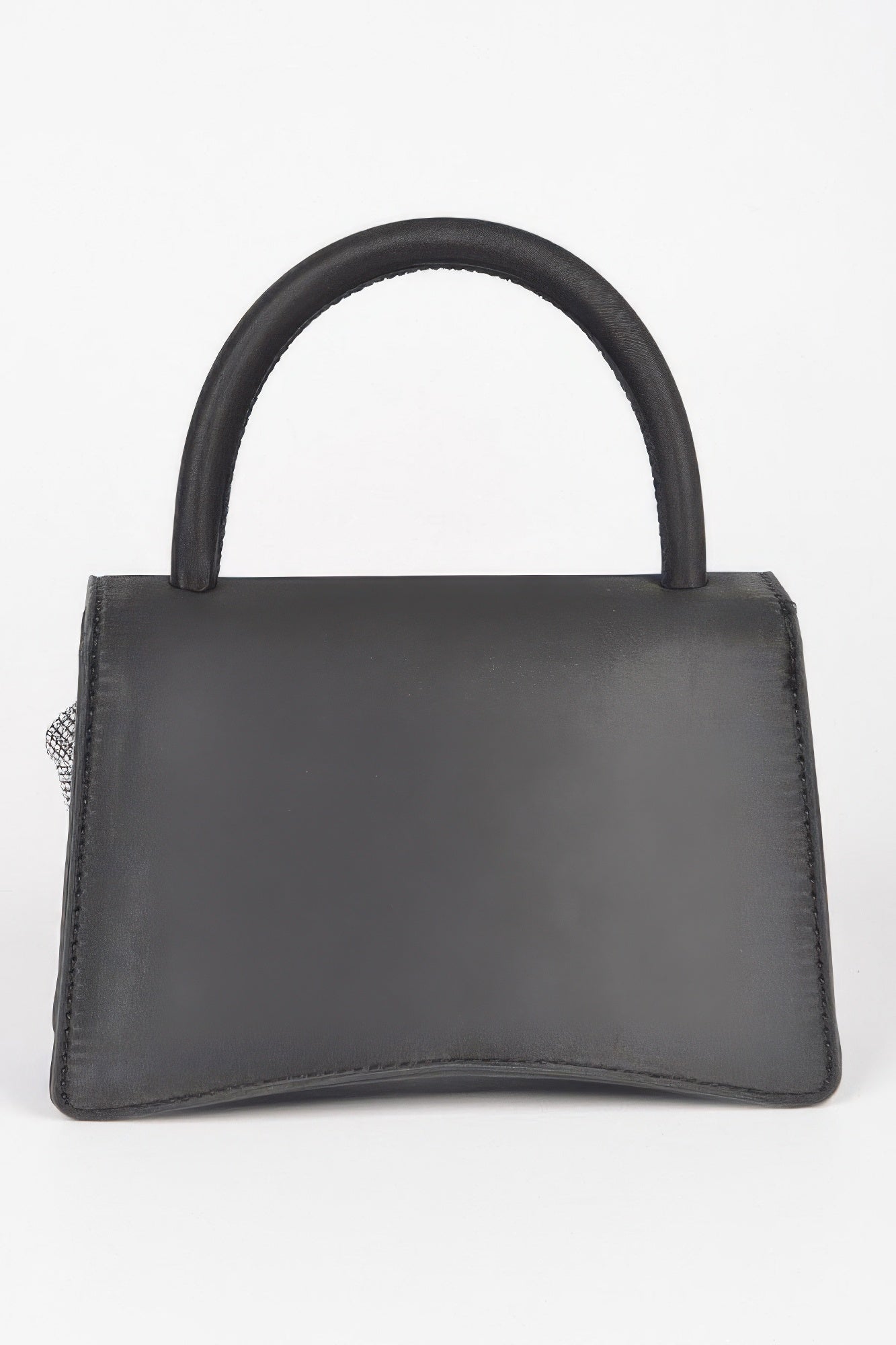 Faux Leather Rhinestone Hot Fix Flower Bag - Wear Arielle