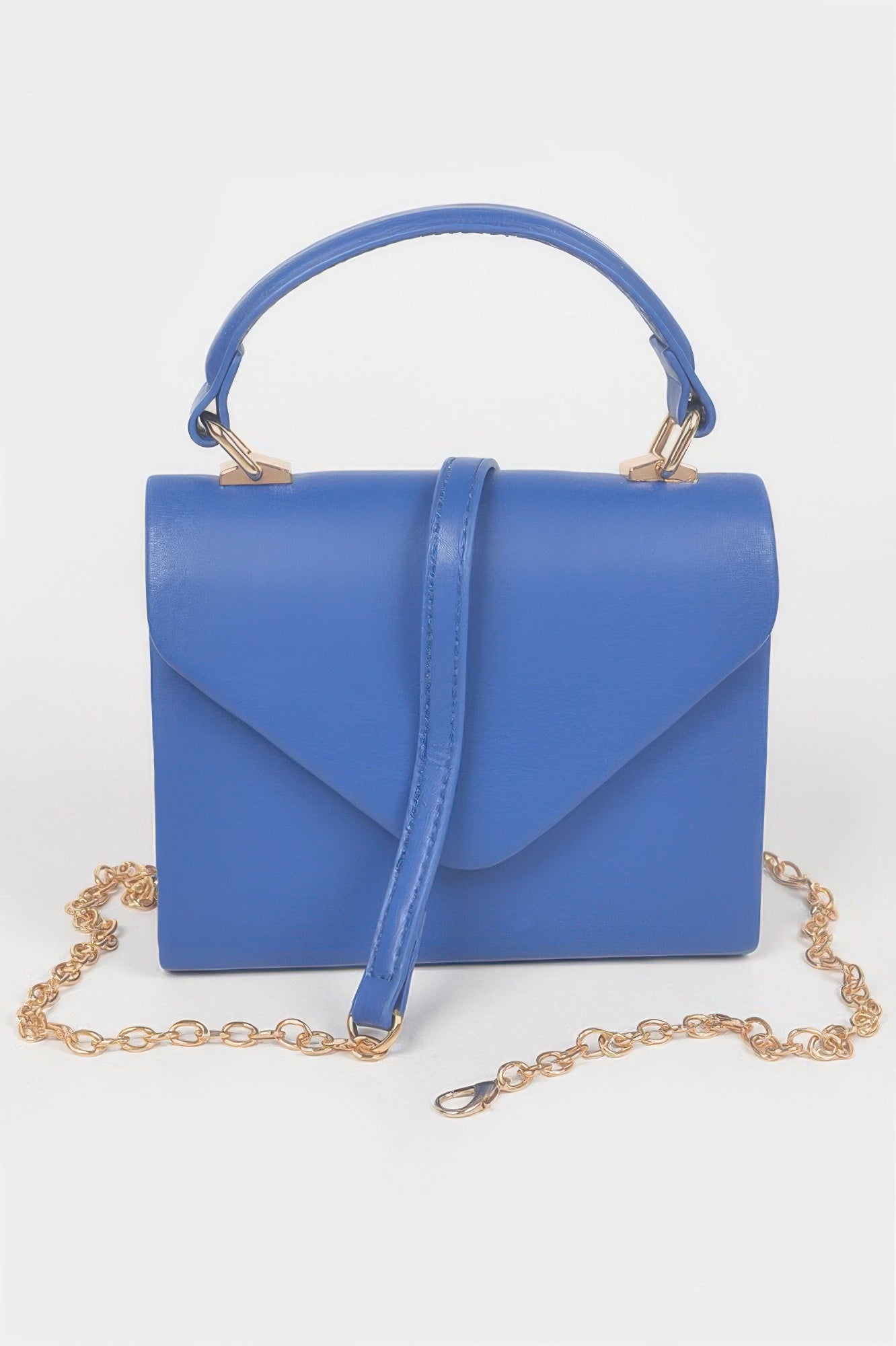 Faux Leather Simple Handle Clutch - Wear Arielle