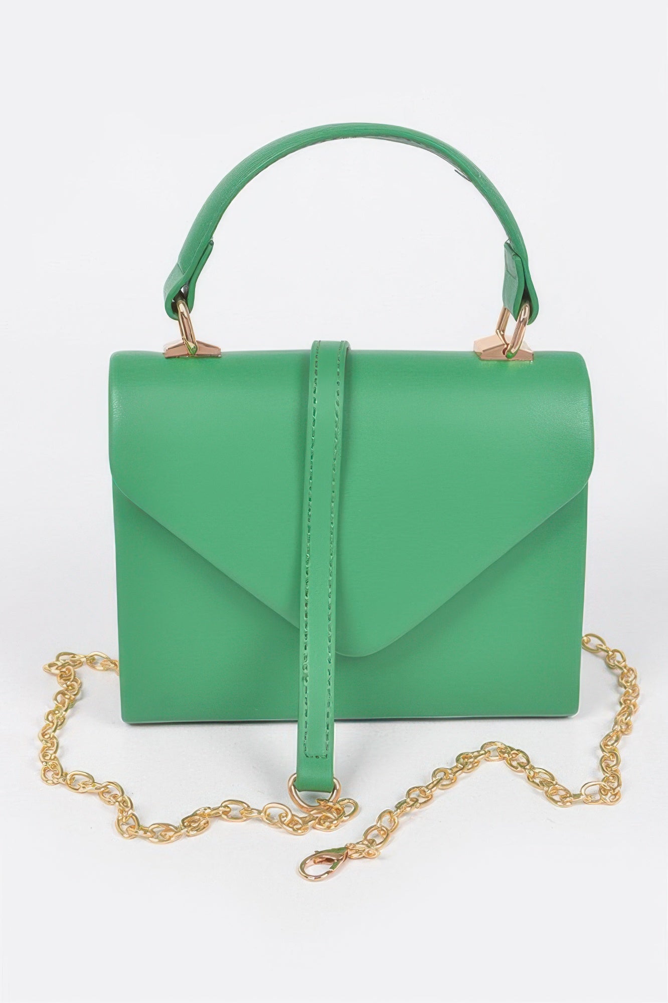Faux Leather Simple Handle Clutch - Wear Arielle