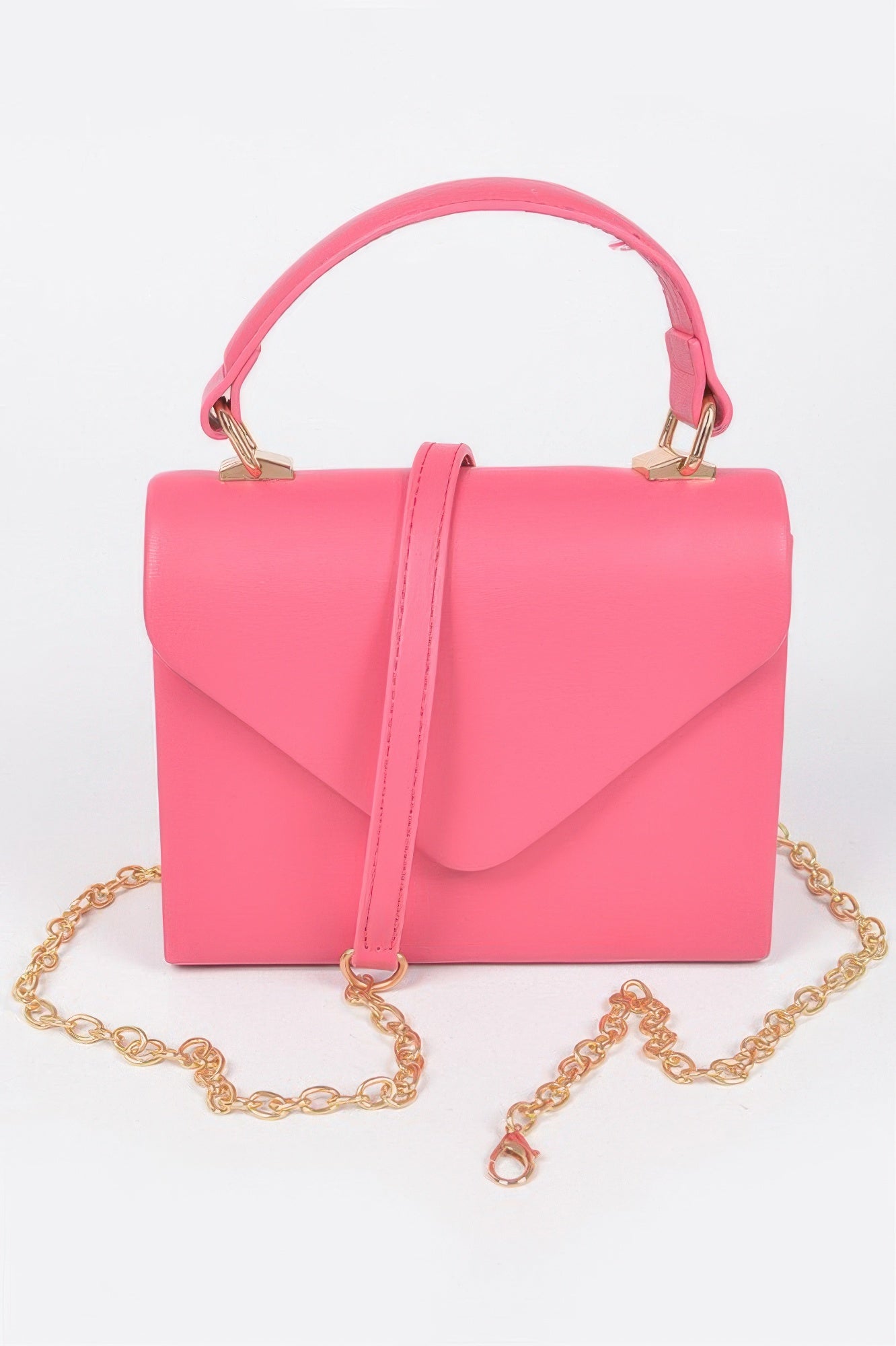 Faux Leather Simple Handle Clutch - Wear Arielle