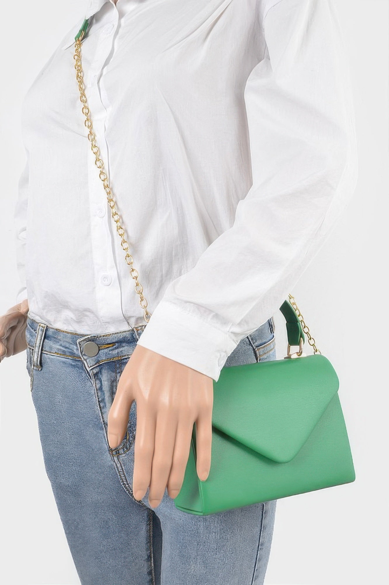 Faux Leather Simple Handle Clutch - Wear Arielle