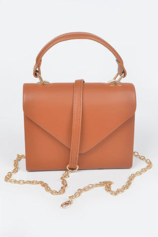 Faux Leather Simple Handle Clutch - Wear Arielle