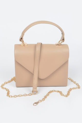 Faux Leather Simple Handle Clutch - Wear Arielle