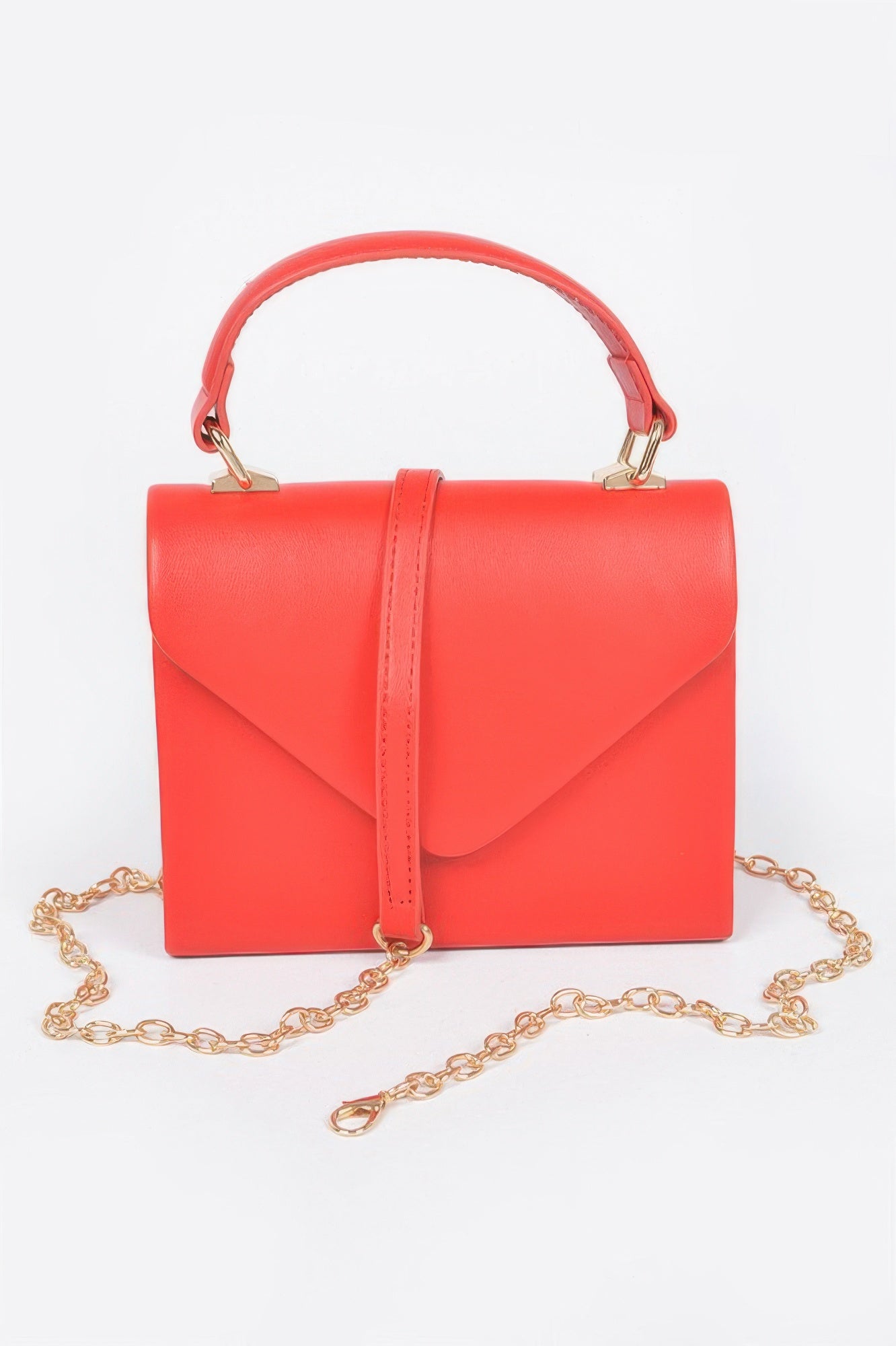 Faux Leather Simple Handle Clutch - Wear Arielle