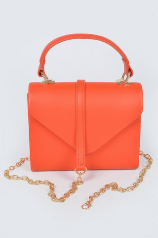 Faux Leather Simple Handle Clutch - Wear Arielle