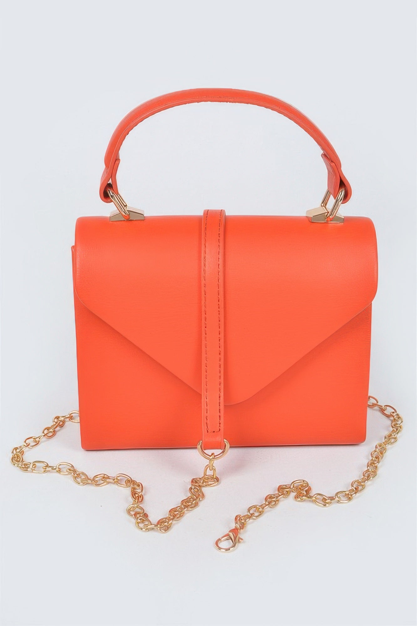 Faux Leather Simple Handle Clutch - Wear Arielle