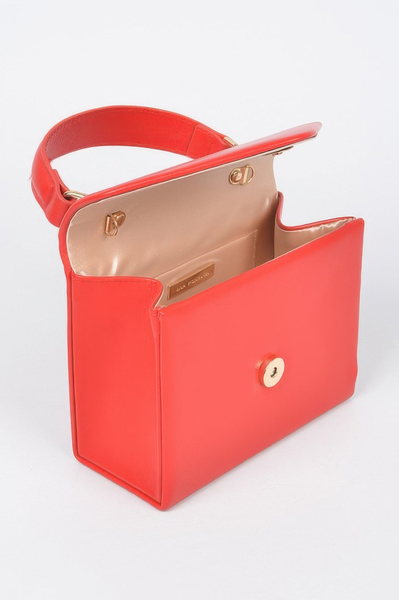 Faux Leather Simple Handle Clutch - Wear Arielle