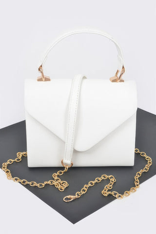 Faux Leather Simple Handle Clutch - Wear Arielle