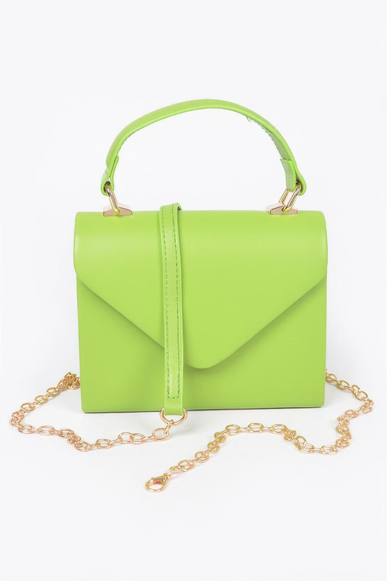 Faux Leather Simple Handle Clutch - Wear Arielle