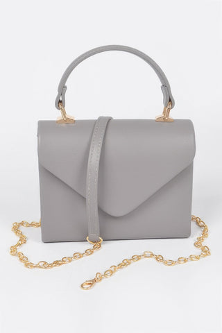 Faux Leather Simple Handle Clutch - Wear Arielle