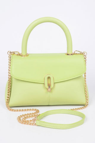 Faux Leather Top Handle Bag - Wear Arielle