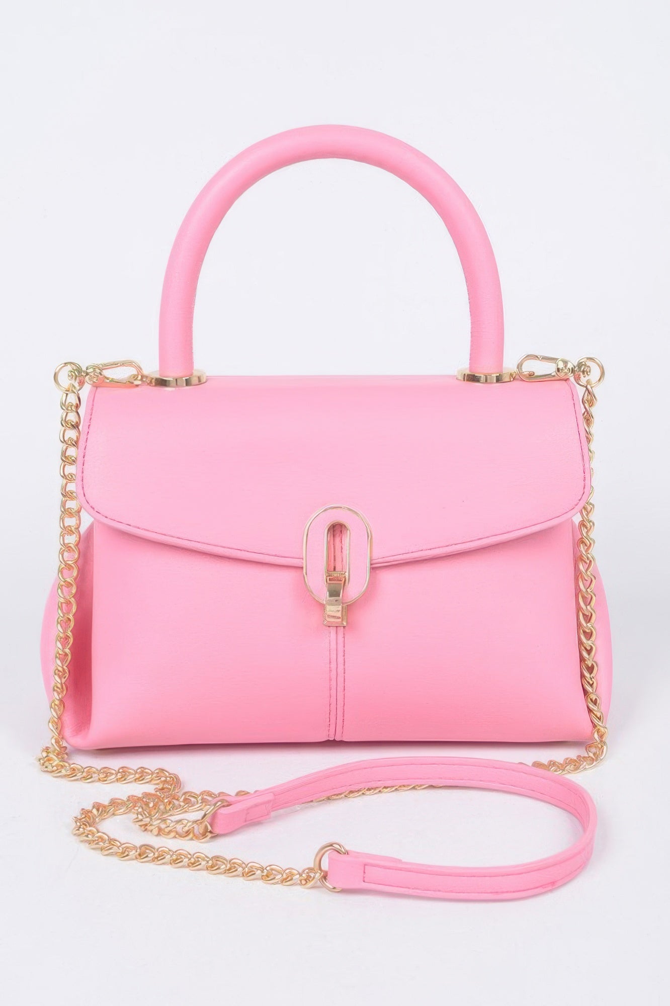 Faux Leather Top Handle Bag - Wear Arielle