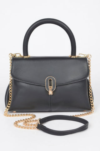 Faux Leather Top Handle Bag - Wear Arielle