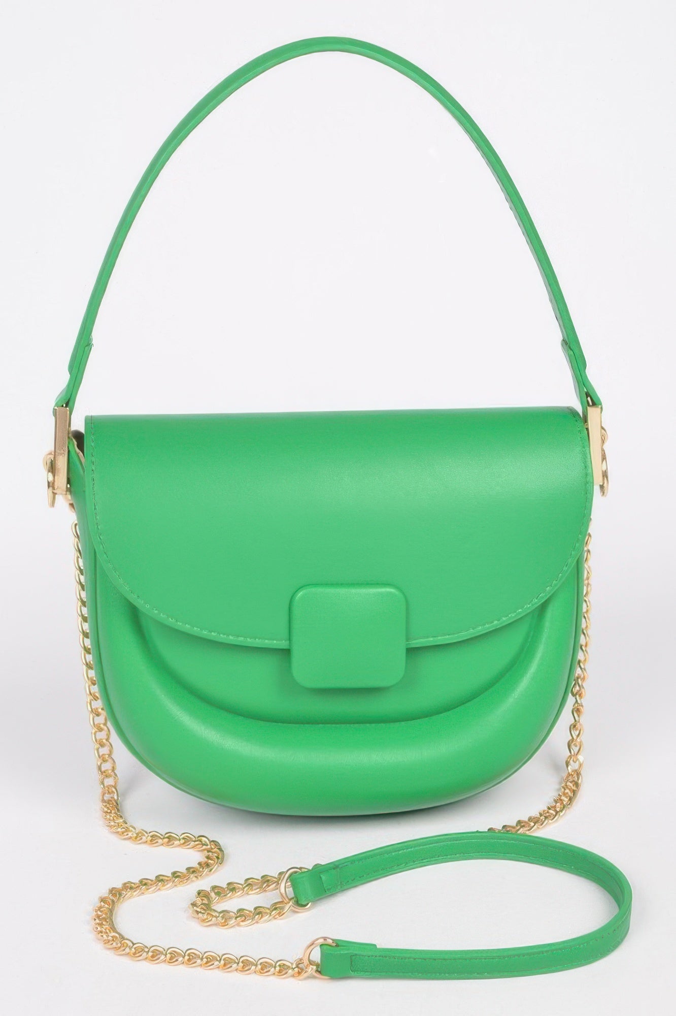 Faux Leather Top Handle Flap Bag - Wear Arielle