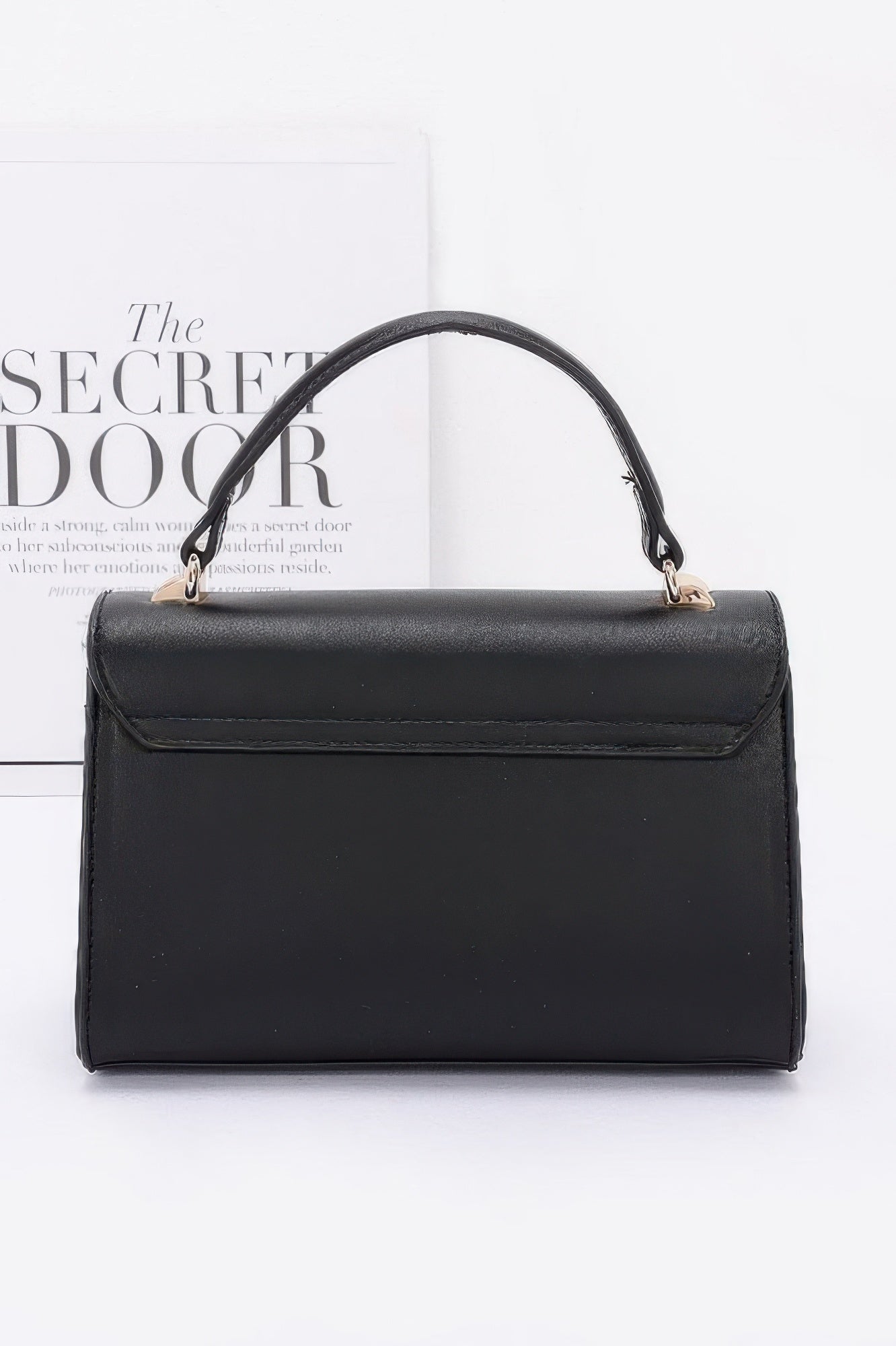 Faux Leather Two Tone Flap Bag - Wear Arielle