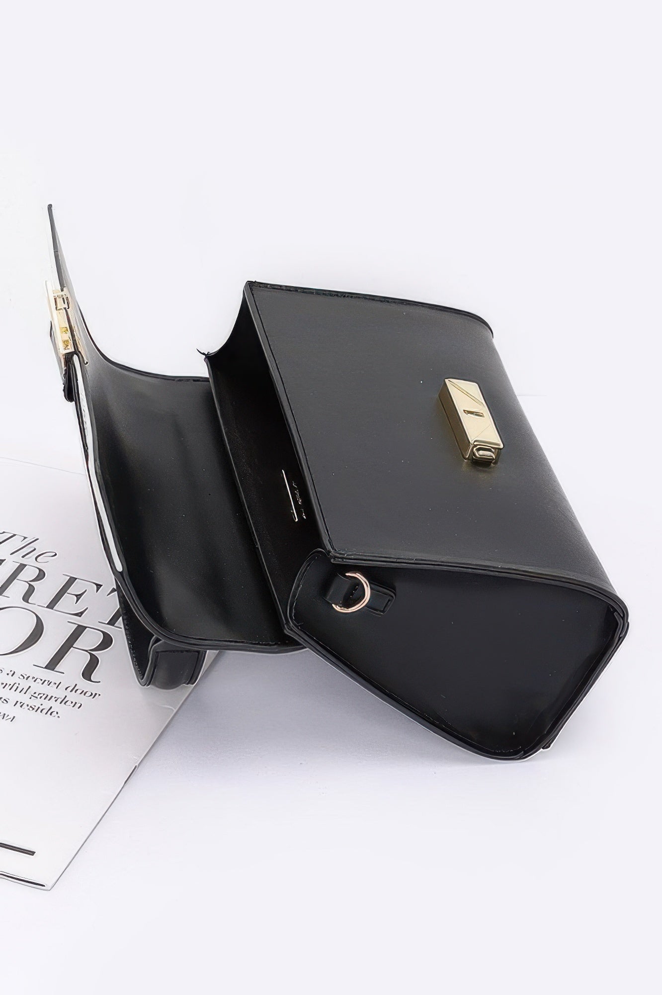 Faux Leather Two Tone Flap Bag - Wear Arielle