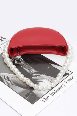 Faux Pearl Handle Half Moon Bag - Wear Arielle
