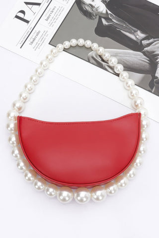 Faux Pearl Handle Half Moon Bag - Wear Arielle
