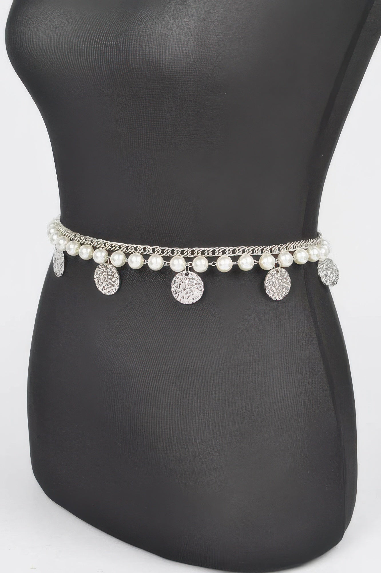 Faux Pearl Round Metal Chain Belt - Wear Arielle