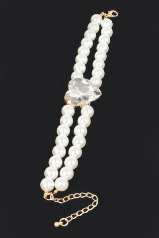 Faux Pearl Stone Elastic Bracelet - Wear Arielle