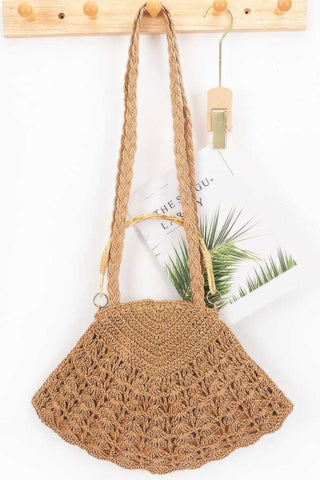 Faux Straw Bamboo Handle Bag - Wear Arielle
