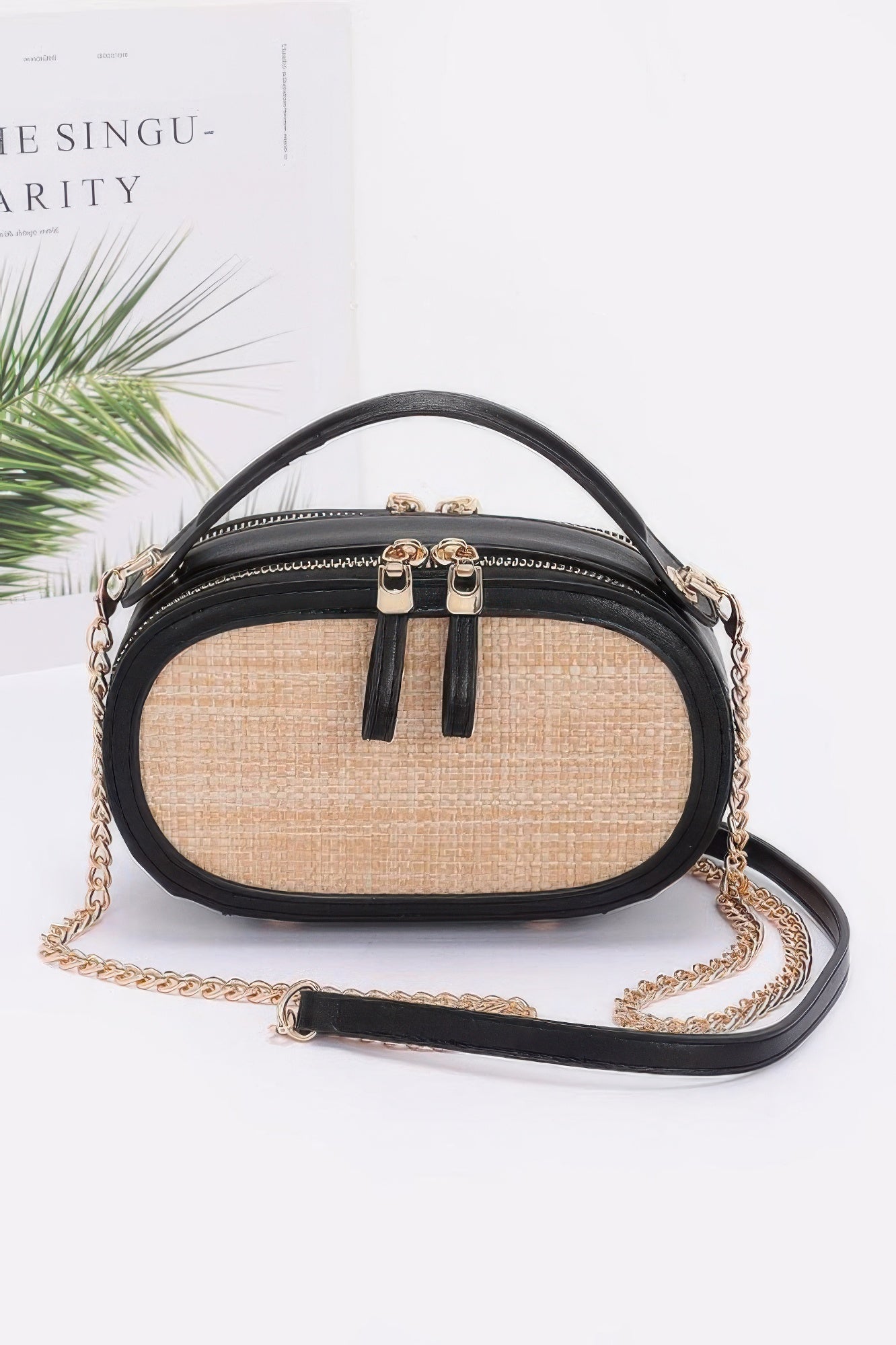 Faux Straw Bowling Bag - Wear Arielle