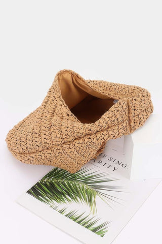 Faux Straw Braided Bindle Bag - Wear Arielle