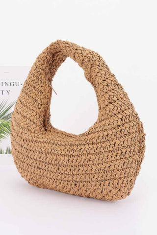 Faux Straw Braided Bindle Bag - Wear Arielle