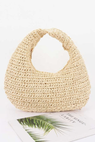Faux Straw Braided Bindle Bag - Wear Arielle