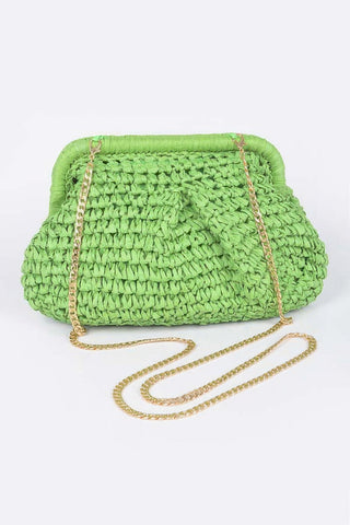 Faux Straw Chain Clutch - Wear Arielle