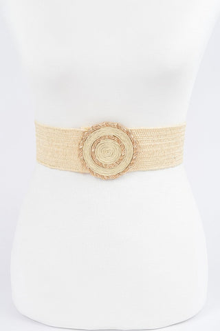 Faux Straw Elastic Belt - Wear Arielle