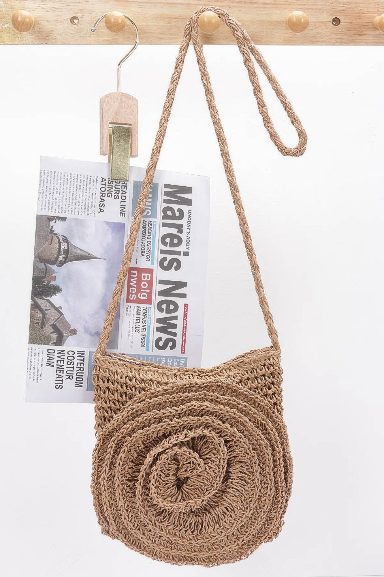 Faux Straw Handmade Big Flower Crossbody Bag - Wear Arielle