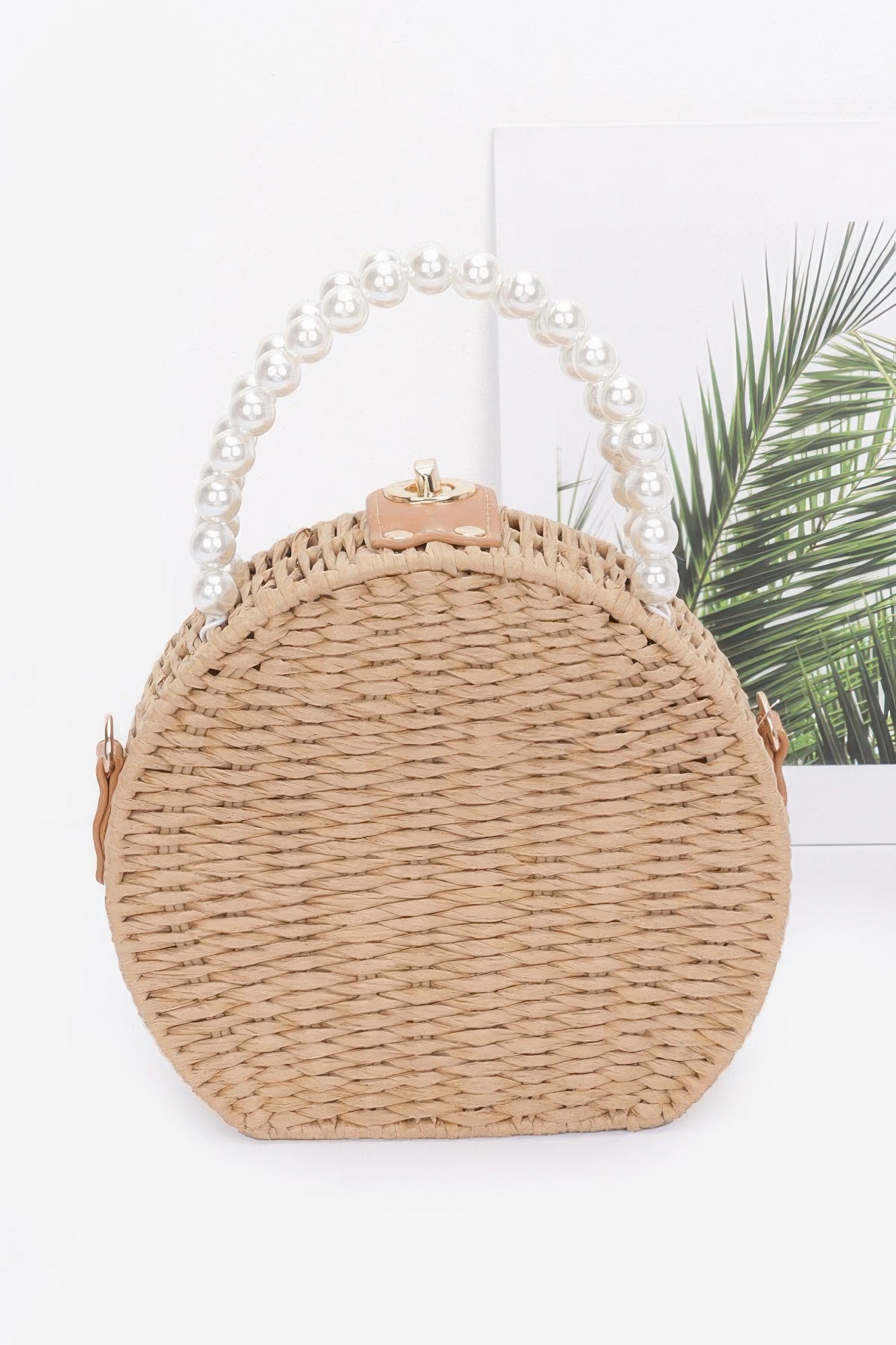 Faux Straw Handmade Clutch W/pearl Handle - Wear Arielle