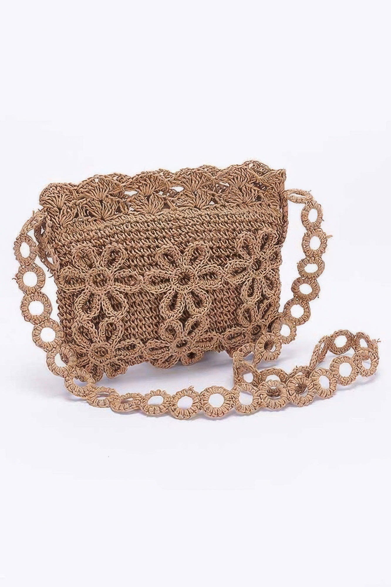 Faux Straw Handmade Flower Crossbody Bag - Wear Arielle