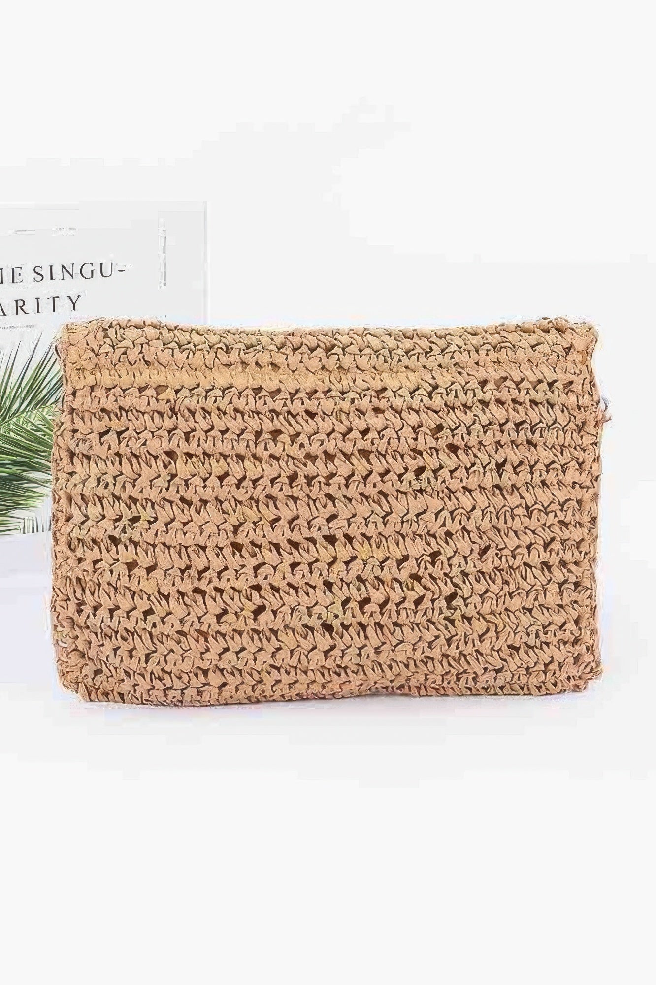 Faux Straw Handmade Flower Flap Clutch - Wear Arielle