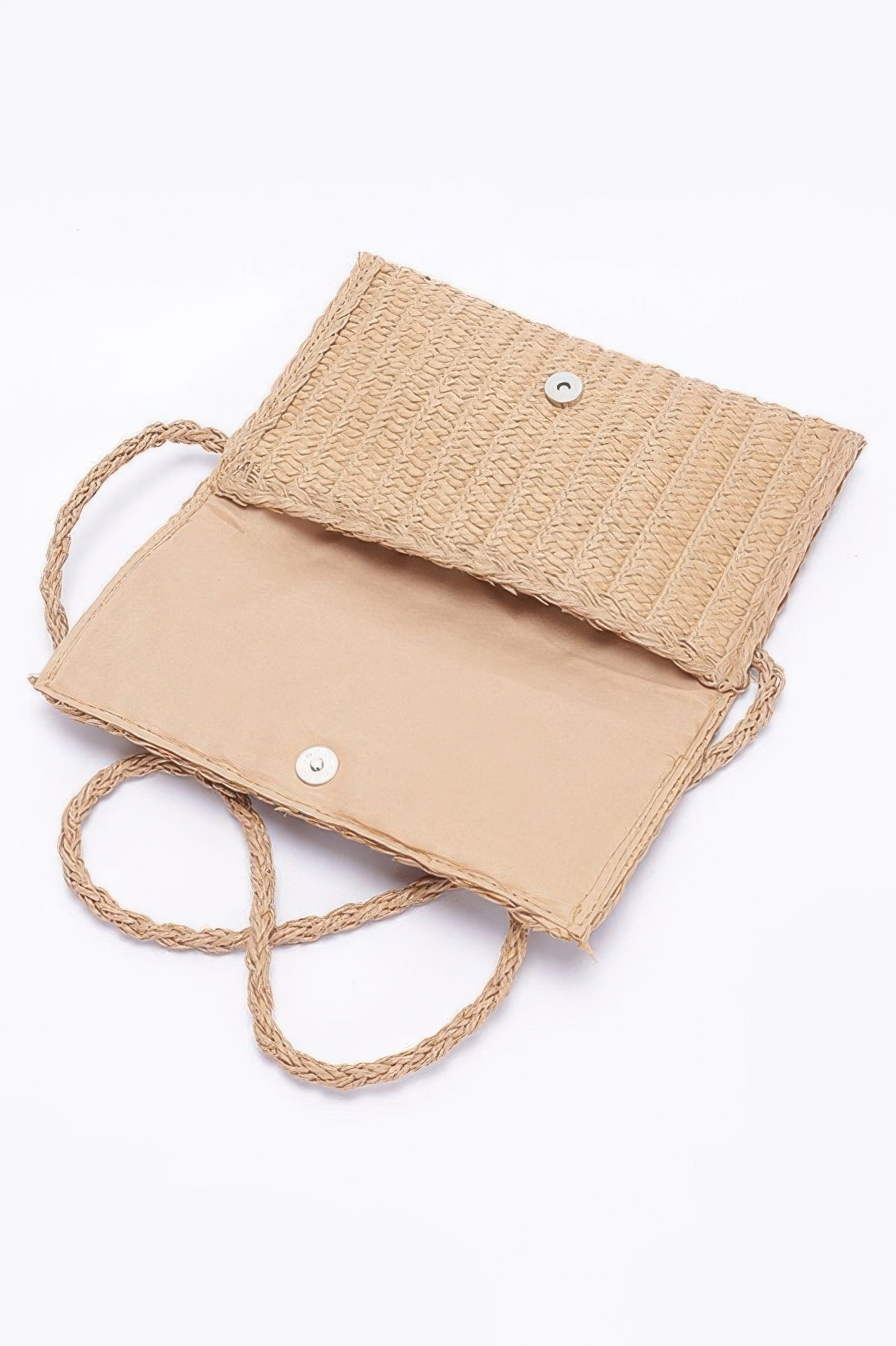 Faux Straw Handmade Ribbon Flap Clutch - Wear Arielle