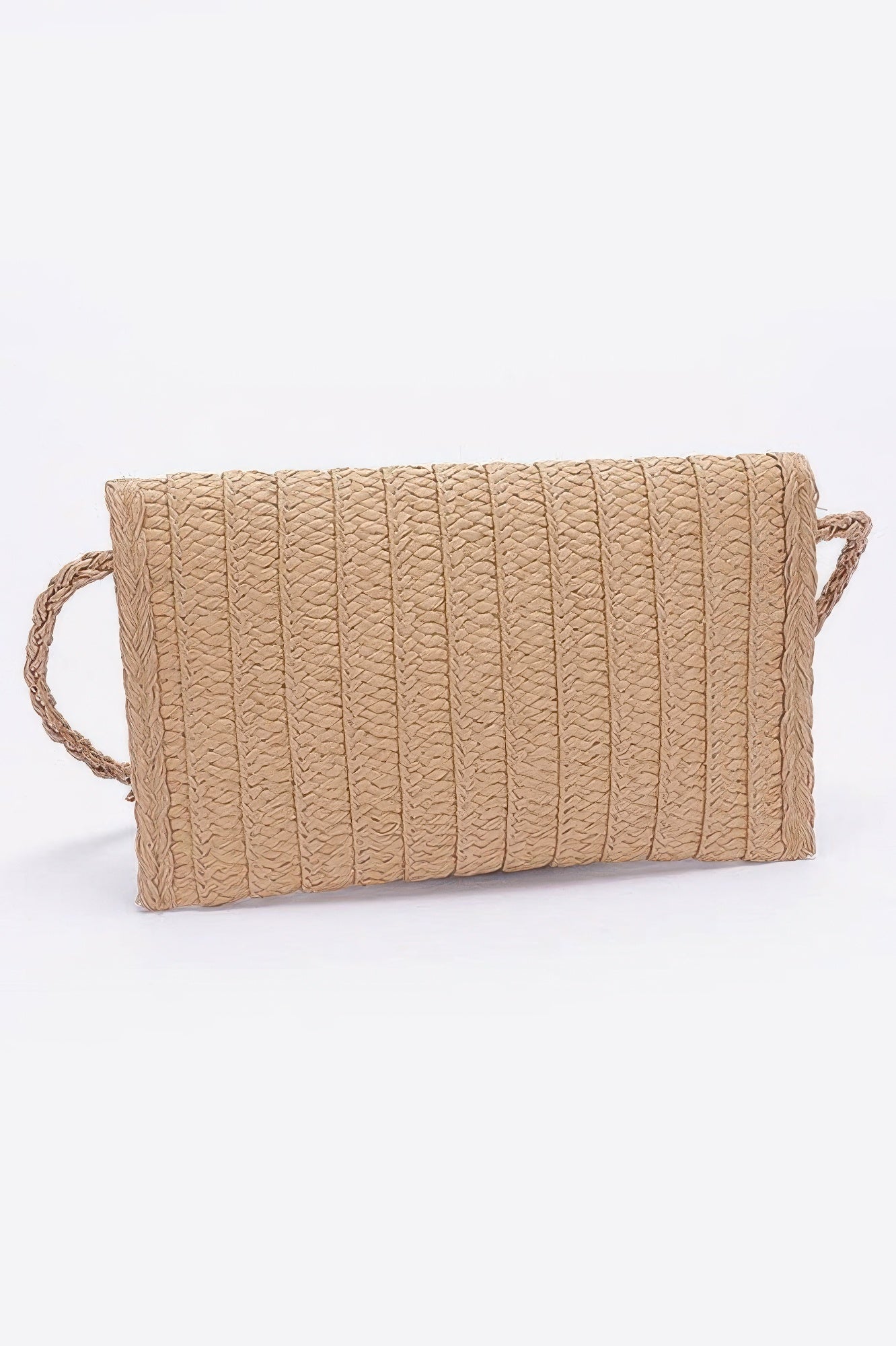 Faux Straw Handmade Ribbon Flap Clutch - Wear Arielle