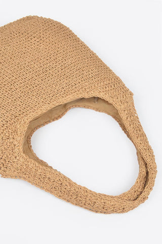 Faux Straw Hobo Bag - Wear Arielle