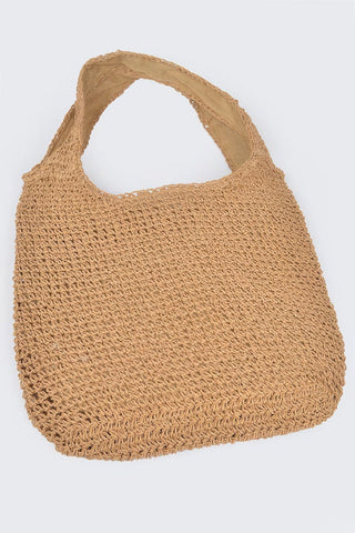 Faux Straw Hobo Bag - Wear Arielle