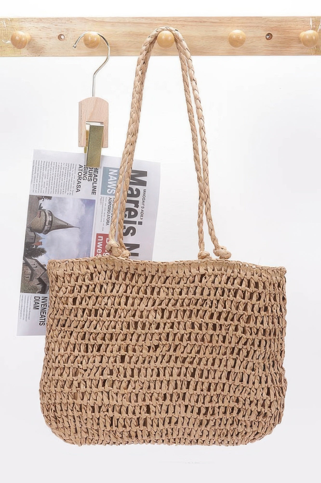 Faux Straw Multi Flower Tote Bag - Wear Arielle