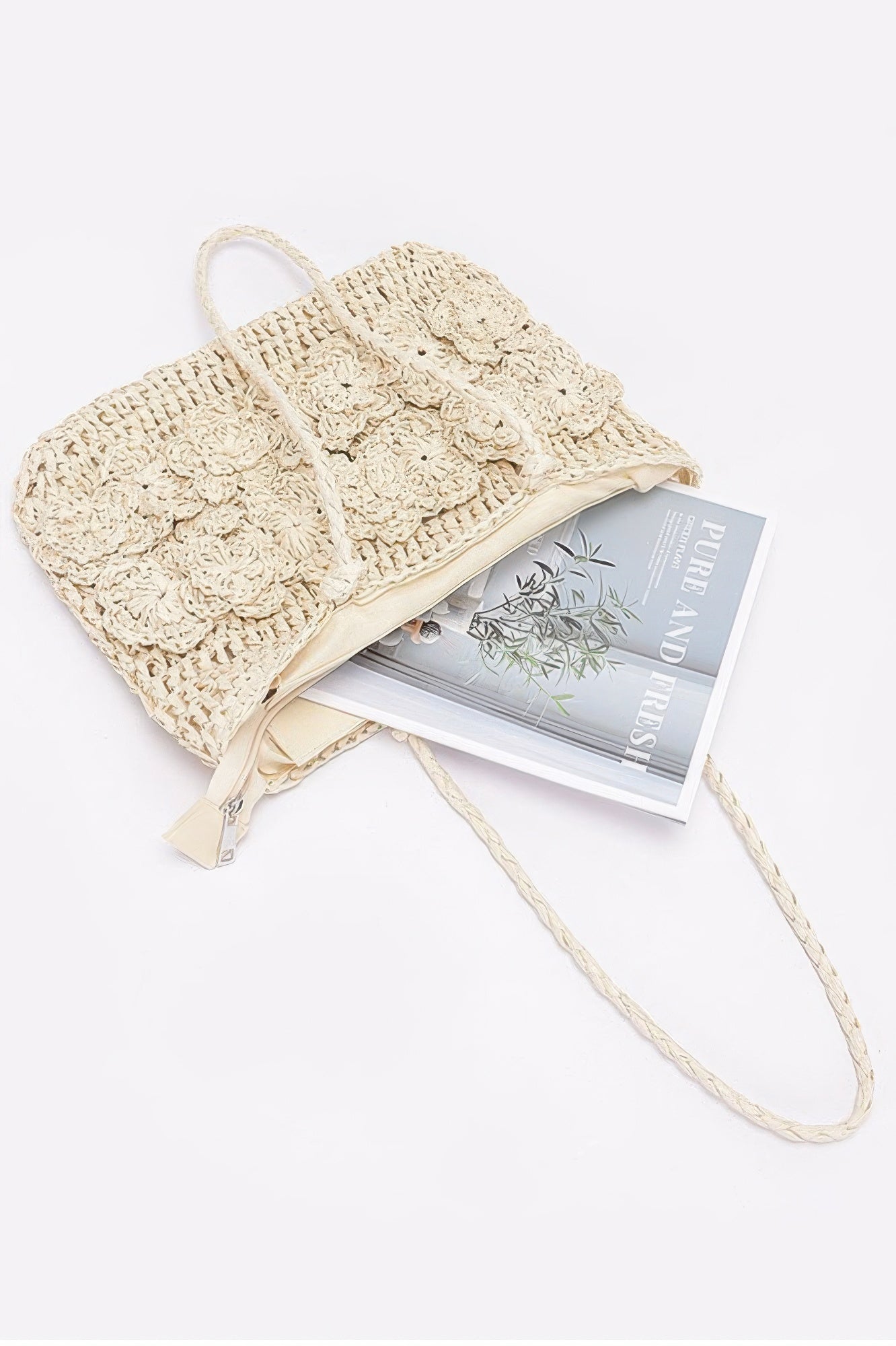 Faux Straw Multi Flower Tote Bag - Wear Arielle