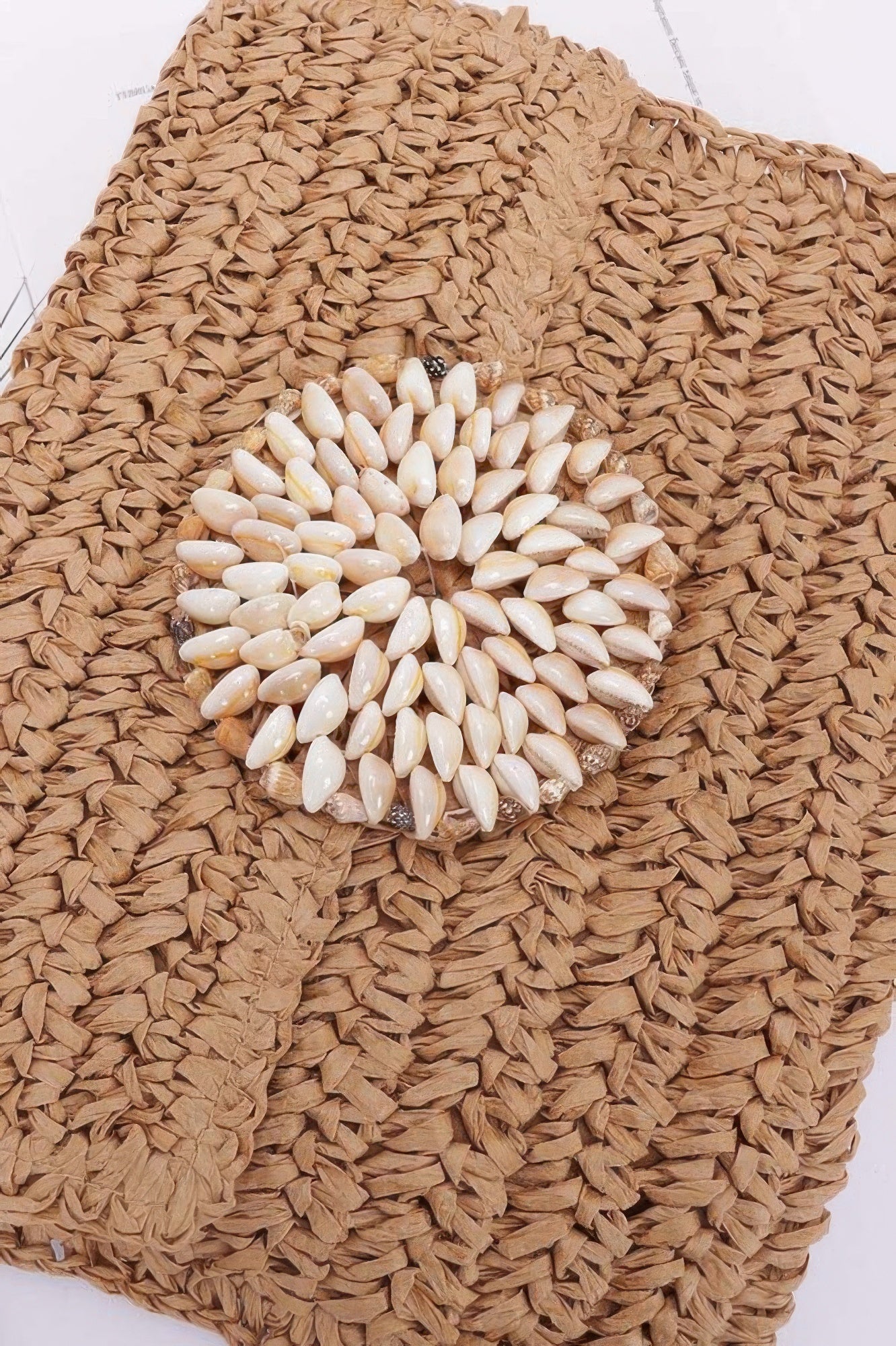 Faux Straw Multi Shell Front Flap Clutch - Wear Arielle
