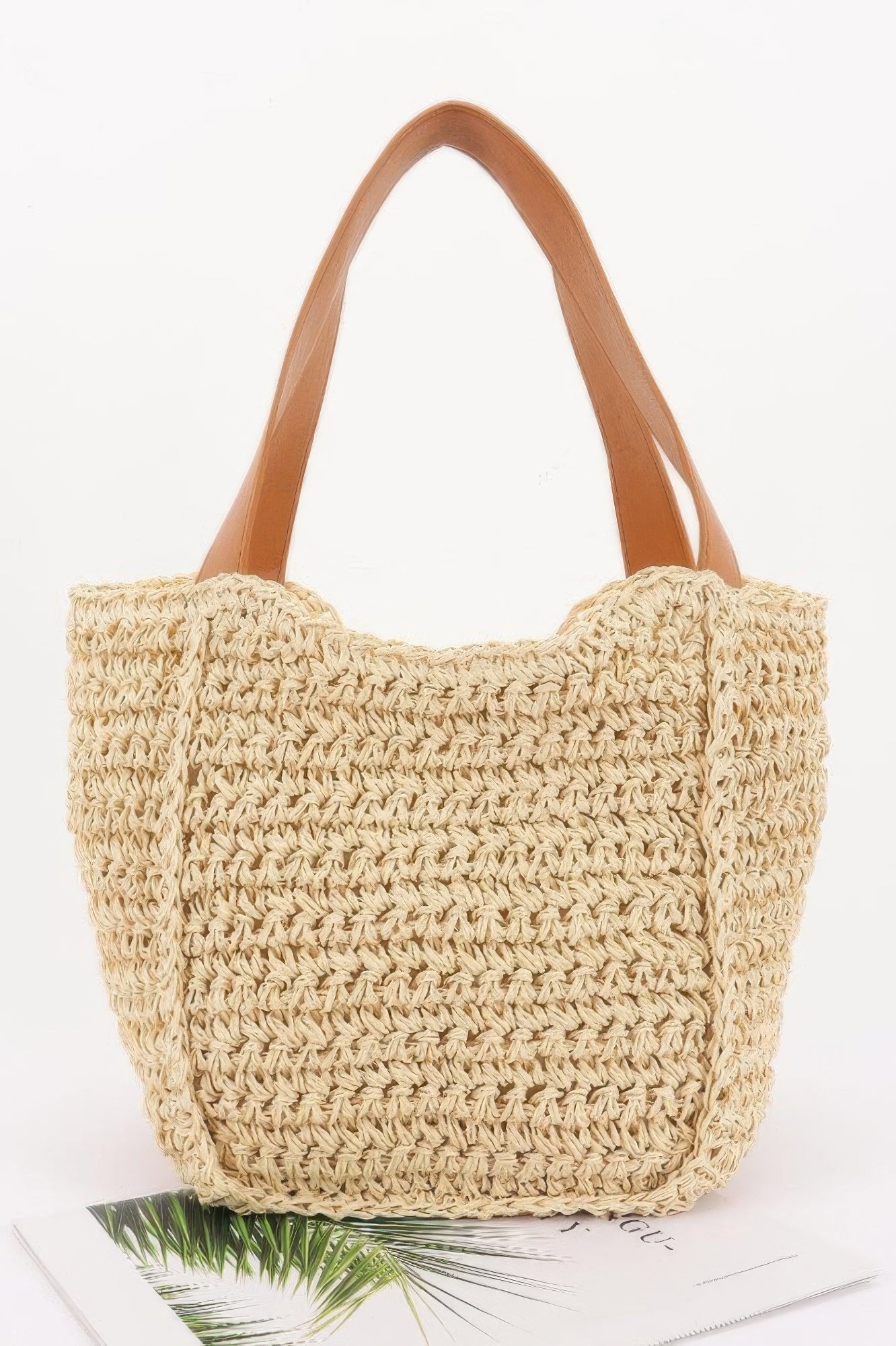 Faux Straw Ribbon Tote Bag - Wear Arielle