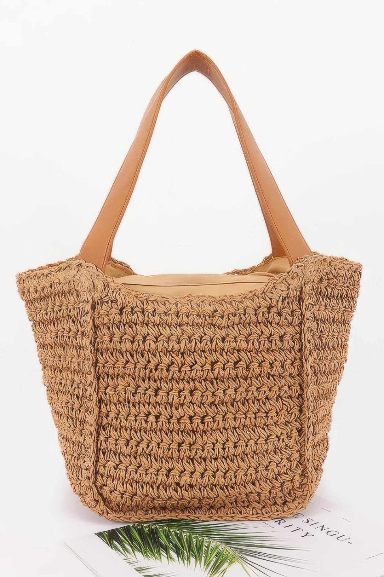 Faux Straw Ribbon Tote Bag - Wear Arielle
