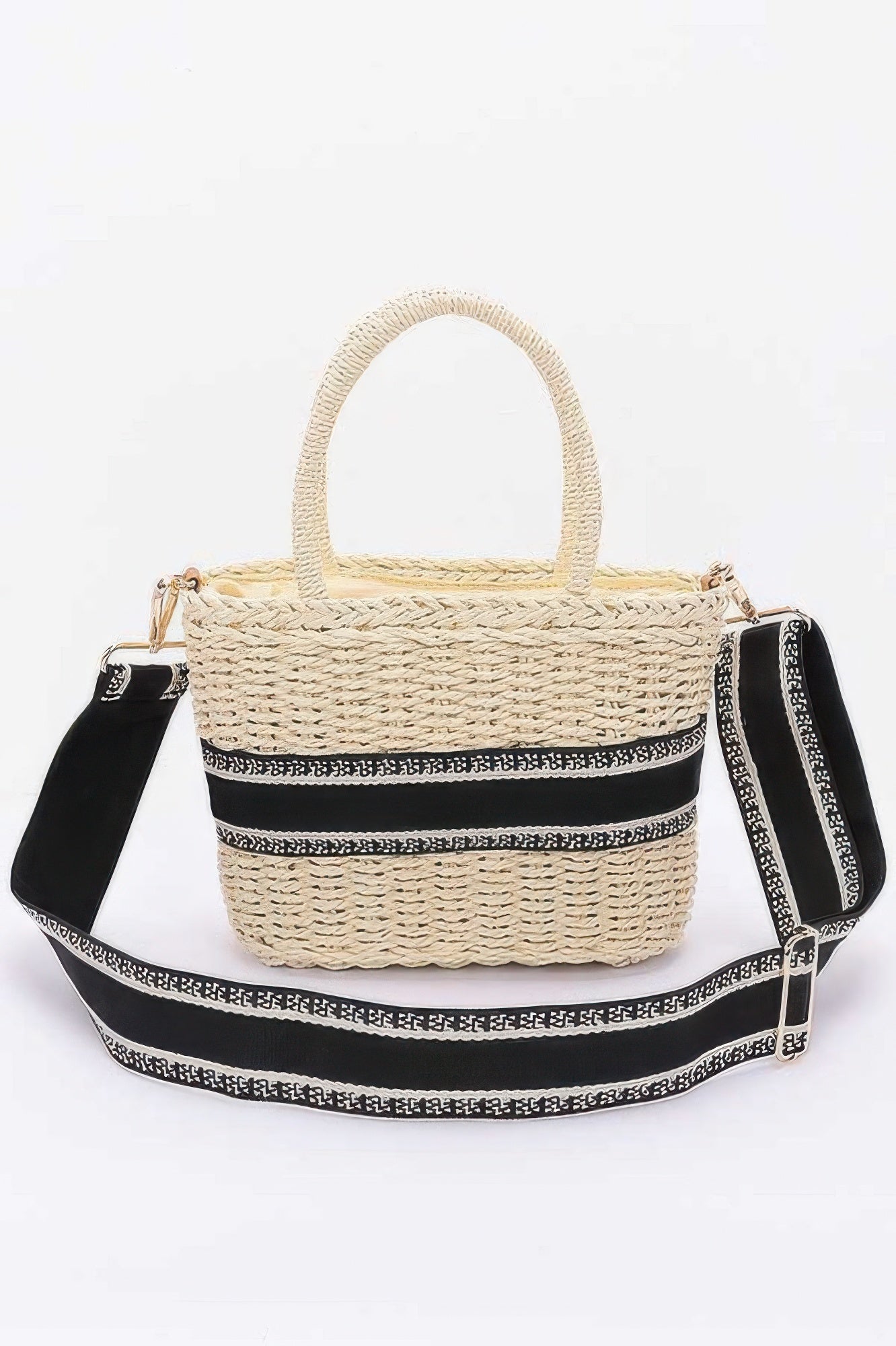 Faux Straw Small Tote Bag - Wear Arielle